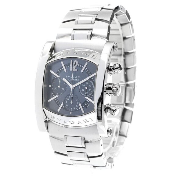 BVLGARI Assioma AA48SCH Chronograph gray Dial Automatic Men's Watch - Picture 1 of 12